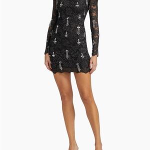 PatBO
Metallic Lace Hand-Beaded Minidress